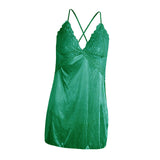 Maxbell Women Babydoll Lingerie Smooth Sleepwear T-back Set Bridal Nighty M