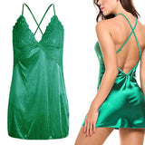 Maxbell Women Babydoll Lingerie Smooth Sleepwear T-back Set Bridal Nighty M