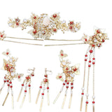 Traditional Chinese Golden Hairpin Head Jewelry Bridal Corolla Decoration