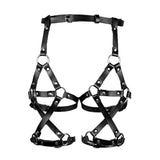 Maxbell PU Leather Body Harness Waist Belt Leg Garter Punk Gothic Suspenders Strap
