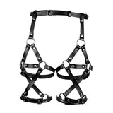 Maxbell PU Leather Body Harness Waist Belt Leg Garter Punk Gothic Suspenders Strap