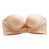 Womens Bra Strapless Lingerie Front Closure Brassiere Skin Color 34AB