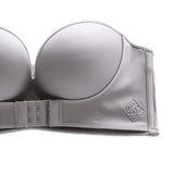 Womens Bra Strapless Lingerie Front Closure Brassiere Grey 34AB