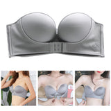 Womens Bra Strapless Lingerie Front Closure Brassiere Grey 36AB