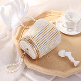 Natural Fashion Pearl Bucket Bag Tote Bag Pearled Purse for Evening Dinner