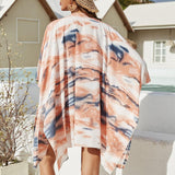 Women Print Summer Casual Floral Loose Cardigan Chiffon Beach Swim Cover Up