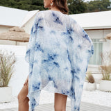 Women Summer Casual Printed Loose Cardigan Chiffon Beach Swim Cover Up