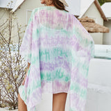 Women Loose Shawl Kimono Cardigan Boho Tops Jacket Blouse Purple Green