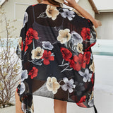 Lady Summer Floral Short Coat Sun Protection Cardigan Outwear Chiffon Top