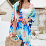 Summer Womens Floral Print Chiffon Loose Shawl Kimono Cardigan Tops Blouse