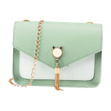 Women Pu Leather Shoulder Bag Card Holder Magnetic Snap Crossbody Bag Green