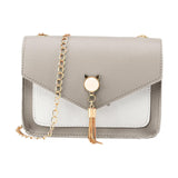 Women Pu Leather Shoulder Bag Card Holder Magnetic Snap Crossbody Bag Gray