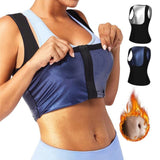 Women Sweat Sauna Waist Trainer Corset Cincher Slimmer Vest Blue_S M