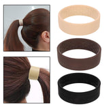 Maxbell Pony Band Clip New Wide Pony Hair Band Dark Chocolate Hair Tie Band White