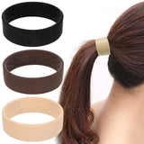 Maxbell Pony Band Clip New Wide Pony Hair Band Dark Chocolate Hair Tie Band White