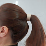 Maxbell Pony Band Clip New Wide Pony Hair Band Dark Chocolate Hair Tie Band White