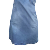 Womens Denim Dress Spring Summer V Neck Slim Fit Skirt Light Blue M