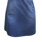 Womens Denim Dress Spring Summer V Neck Slim Fit Skirt Dark Blue M