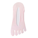 Women FIVE FINGER SOCKS with Silicone Pad Toe Sock Invisible Low Cut Pink