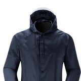 Waterproof Hooded Rain Jacket Lightweight Windproof Outdoor Long Raincoat XL