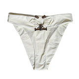 Womens Bikini Set Padded Cup Bandeau Swimwear Party Bathing Suit Beige S