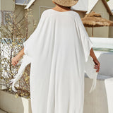 Summer Women Cardigan Open Front Tops Beach Kimono Bikini Cover Ups 110x95cm White