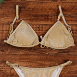 Women Swimsuit Push Up Bras Bikini Set Bathing Suit Beachwear Swimwear Golden S