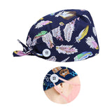 WOMEN SCRUB HAT SWEATBAND CAP BOUFFANT CAPS WITH BUTTONS Feather