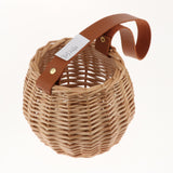 Rustic Rattan Woven Storage Basket Farmhouse Vase Round Flower Pot Container