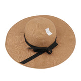 Women's Summer Large Floppy Folding Wide Brim Cap Straw Beach Hat Khaki