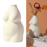 Maxbell Nordic Female Naked Body Art Statues Vase Indoor Planters Home Decor Beige