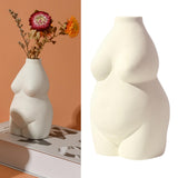 Maxbell Nordic Female Naked Body Art Statues Vase Indoor Planters Home Decor Beige