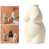 Maxbell Nordic Female Naked Body Art Statues Vase Indoor Planters Home Decor Beige