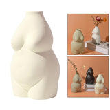 Maxbell Nordic Female Naked Body Art Statues Vase Indoor Planters Home Decor Beige