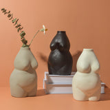 Maxbell Nordic Female Naked Body Art Statues Vase Indoor Planters Home Decor Gray