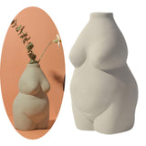 Maxbell Nordic Female Naked Body Art Statues Vase Indoor Planters Home Decor Gray