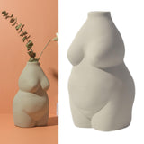 Maxbell Nordic Female Naked Body Art Statues Vase Indoor Planters Home Decor Gray