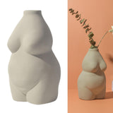 Maxbell Nordic Female Naked Body Art Statues Vase Indoor Planters Home Decor Gray