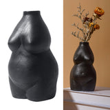 Maxbell Nordic Female Naked Body Art Statues Vase Indoor Planters Home Decor Black