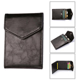 Men's PU Leather Cash Change Money Slim Blocking Bifold Wallet Black