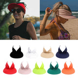 Hollow Top Summer Visor Outdoors Beach Hats for Women Girls Orange