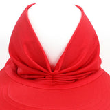 Hollow Top Summer Visor Outdoors Beach Hats for Women Girls Red