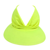 Hollow Top Summer Visor Outdoors Beach Hats for Women Girls Yellow