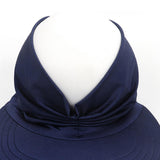 Hollow Top Summer Visor Outdoors Beach Hats for Women Girls Dark Blue