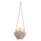 Shell-shaped Small Messenger Bag Summer Rattan Handbag Handwoven Woven Tote