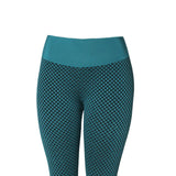 Women Butt Lift Leggings Textured Yoga Pants Gym Activewear Green M
