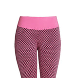 Women Butt Lift Leggings Textured Yoga Pants Gym Activewear Pink S