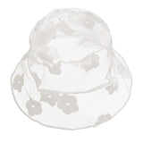 Lace Bucket Cap Women Flower Sun Hats Summer Mesh Fishermen Hat White B