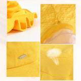 Women Men Bucket Hat Wide Brim Hats Sun UV Protection Fishing Cap M Yellow