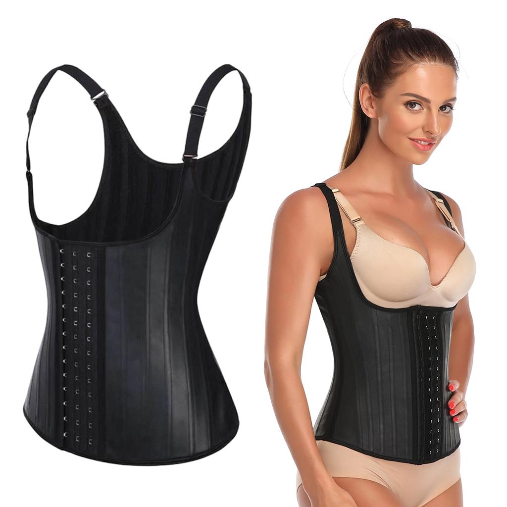 Women Waist Trainer Corset Vest Cincher Slimming Belt Body Shaper Black M